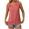 thumbnail image 2 of WHLBF Tank Tops for Women Sleeveless Round Neck Solid Color Casual Camisole Pink XL, 2 of 6