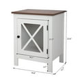 thumbnail image 3 of Canddidliike Set of 2 Nightstands Bedside Storage Cabinet with X-Design Glass Door for Bedroom Sofa Couch Side in Rustic White, 3 of 8