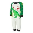thumbnail image 3 of Elippeo Family Matching Christmas Pajamas, Baby Romper/Dog Bandana/Dinosaur Christmas Tree Letter Print Tops Pants Sleepwear Set, 3 of 10
