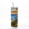 thumbnail image 2 of Great Smoky Mountains National Park North Carolina Tennessee Watercolor Style 20oz Insulated Water Bottle Skinny Tumbler Includes Straw, 2 of 7