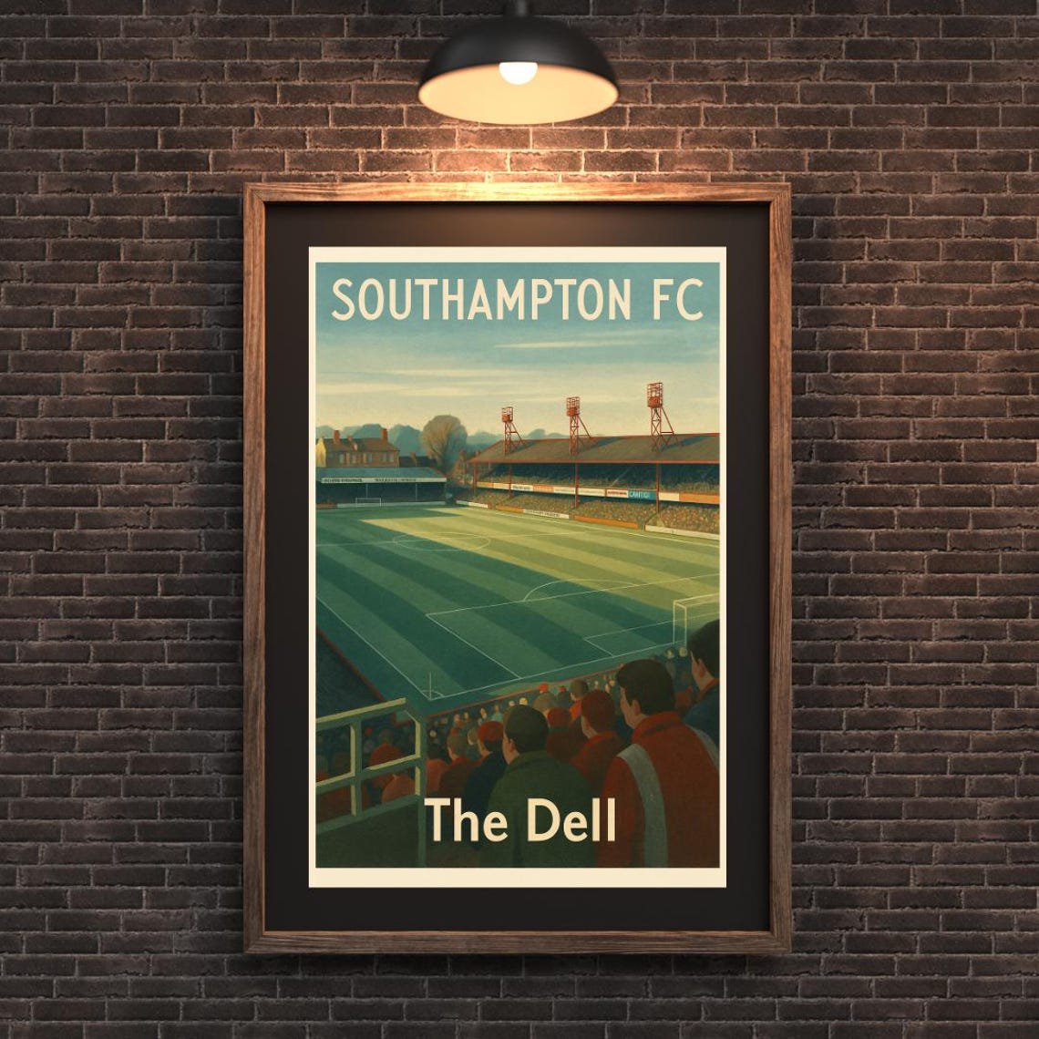 Southampton FC The Dell Stadium Print Vintage Football Stadium Poster