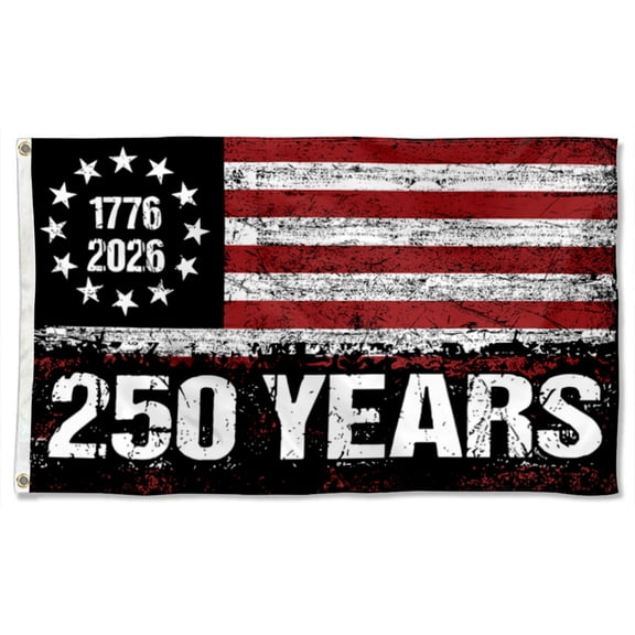 DianYu US 1776-2026 1776-2026 250th Birthday Patriotic Flag Banner Outdoor Indoor Decoration Flag Double Stitched Polyester with Brass Grommets 3x5Feet Red/white/blue