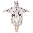 thumbnail image 2 of Wearable Blanket with Sleeves and Pocket Oversized Hooded Sweatshirt 3-14 YR Reindeer Pattern L, 2 of 7