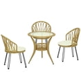 thumbnail image 1 of Outsunny 4 Pieces Outdoor Rattan Dining Set with Cushions for Backyard, 1 of 10