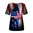 thumbnail image 5 of OAVQHLG3B 4th of July Outfits for Women American Flag T Shirt Summer Casual Round-neck Shirt T Short Sleeve Letters Print Tees Tops Blouse, 5 of 6