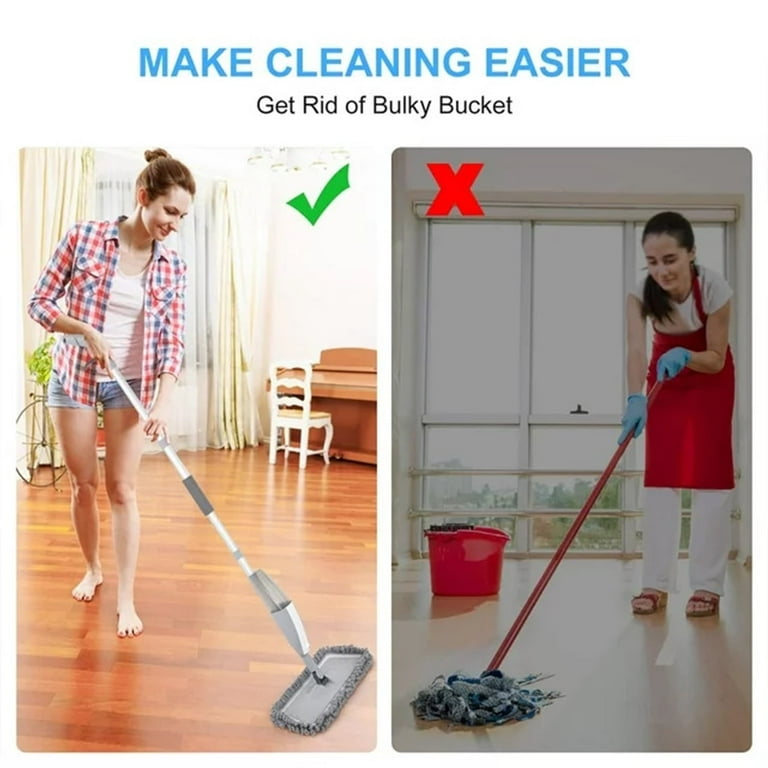 Happylost Microfiber Spray Mop for Floors Cleaning 360 Degree Spin Hardwood Floor Mop Laminate Floor Cleaning Mops Dry Mop with 4 Washable Mop Heads