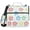 Checkered Stripes with Hand Drawn Flower, variant on 3 Ring Zipper Binder with Shoulder Strap Waterproof Trapper Keeper 2 Inch D-Ring 500 Sheets Capacity Dark Green Felt