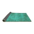 thumbnail image 2 of Ahgly Company Indoor Round Abstract Turquoise Blue Contemporary Area Rugs, 4' Round, 2 of 4