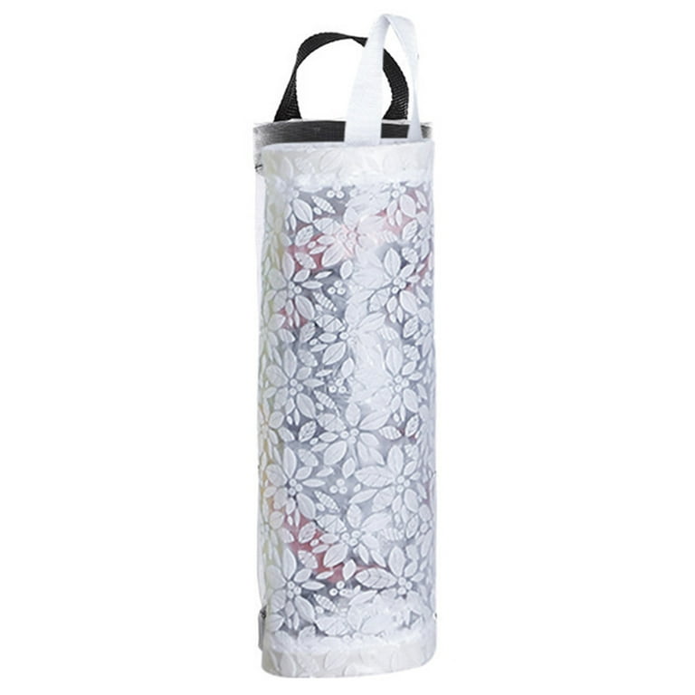 Over The Cabinet Plastic Bag Organizer and Grocery Bag Holder, White