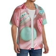 thumbnail image 4 of Fotbe Pastel Macarons Delight print Short Sleeve Button Down Shirts for Men Casual Summer Beach Wrinkle Free Shirt-X-Large, 4 of 7