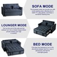 thumbnail image 3 of Holaki 3 in 1 Convertible Sleeper Sofa Bed,Modern Pull Out Couch Bed,Adjustable Backrest,Velvet Loveseat Futon Sofa with Pillows & Pockets for Living Room Apartment,Grey/Black/Blue,63"x52.75"x31.1", 3 of 10