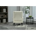 thumbnail image 4 of Modern Accent Chair, Velvet Armchair with Removable Cushion, Lounge Reading Chair with Sturdy Wood Legs for Living Room Bedroom, 4 of 9