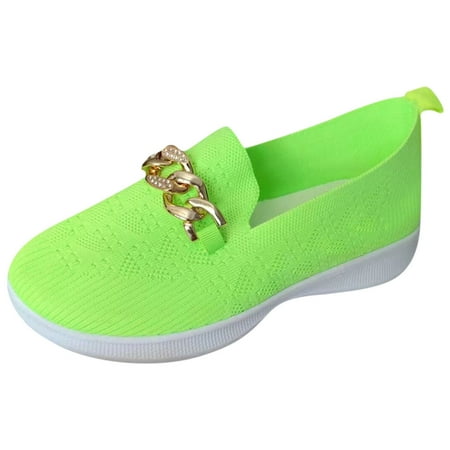 QYZEU Wide Width Slip On Shoes for Women Sandals for Women Casual Summer Wedge Women Casual Shoes Fashionable New Pattern Simple Flat Bottomed Comfortable Walking Shoes Green 42