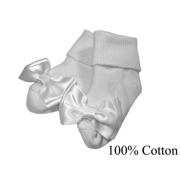Girls Cotton Special Occasion Socks with Bow (Baby)