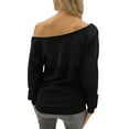 thumbnail image 5 of Heart Shape Off shoulder sweatshirt Heart Black XX-Large, 5 of 6