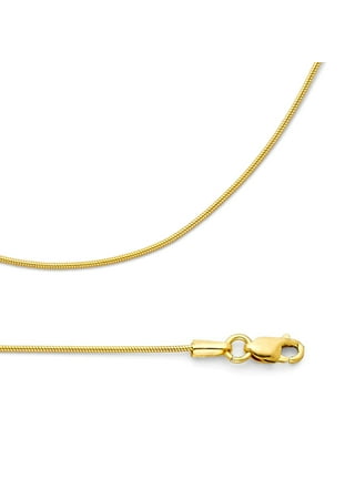 1.5mm 14k Yellow Gold Solid Round Snake Chain Necklace, 18 Inch