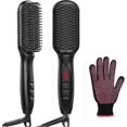 thumbnail image 1 of Hair Straightener Brush, 2-in-1 Ionic Enhanced Straightening Brush with Anti-Scald Feature, 30s Fast, 1 of 5