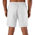 thumbnail image 5 of Men's Cotton Linen Casual Shorts Drawstring Elastic Waist Loose Fit Summer Vacation Beach Shorts, 5 of 6
