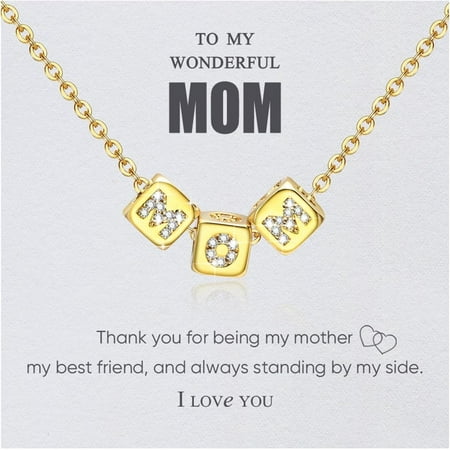 Gold Mom Necklace for Women : Delicate 18k Gold Plated Mother Chain Necklace Jewelry for Mom Mothers Day Gifts for Mom Jewelry Birthday Gifts for Mama Wife from Daughter Son