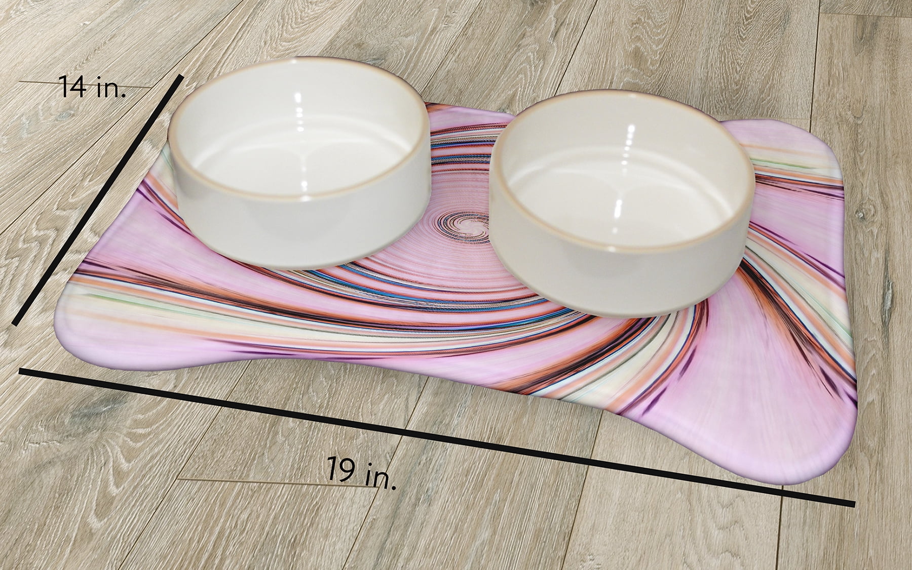Simply Daisy Blush Stroke Too Bone Shape Pet Feeding Mat for Dogs