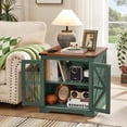 thumbnail image 7 of Joaxswe Farmhouse End Table Set of 2 for Living Room, Rustic Square Side table with Adjustable Shelf, Wood Nightstand for Bedroom, Olive Green, 7 of 7
