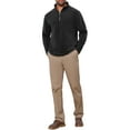 thumbnail image 2 of SUDADERA PULLOVER DE FLEECE DE MANGA LARGA CON MEDIA CREMALLERA Y CUELLO ALTO DE COLOR SÓLIDO INSPIRE CHIC PARA HOMBRE M NEGRO, 2 of 6