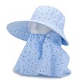 thumbnail image 4 of Women Sun Hat, Fashion Floral Pattern Skin friendly Breathable Cotton Wide Brim Face Neck Cover Sun Protection Visor Bucket Hat, 4 of 7