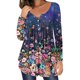 thumbnail image 1 of Camiseta informal para mujer, blusa estampada de manga larga con cuello redondo y fruncido Fridja fjkfkj656, 1 of 6