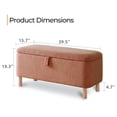 thumbnail image 3 of Boucle Bedroom Living Room Entryway Storage Ottoman Bench, Upholster Bed End Window Shoe Seat Large Rectangle Cushion Padded Foot Rest Toy Blanket Chest Cute for Girl Kid, Burnt Orange, 3 of 8