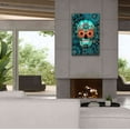 thumbnail image 4 of Epic Graffiti 'Sugar Skull Caribbean Blue' by Fusion Idol Arts, Canvas Wall Art, 26"x40", 4 of 8