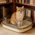 thumbnail image 5 of RKSTN Semi-Enclosed Cat Litter Box, Splash-Proof Cat Toilet, Deodorant Cat Litter Box Beige, 5 of 5