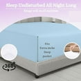 thumbnail image 2 of Fitted Sheet 1 Piece Only - 600 Thread Count - 100% Egyptian Cotton - 16" Deep Pocket - Hotel Quality Premium Fitted Sheet Only - Full XXL Size - Light Blue., 2 of 6