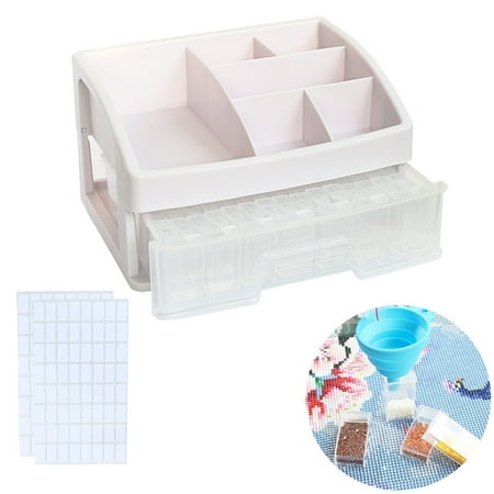 Storage Containers Clear Organizer Case with Drawer Individual Box for Nail,  Art , Sewing , s, Embroidery - 82 Square bottle, 