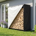 thumbnail image 2 of Towallmark Estante Leña 6FT, Negro – Estructura Metálica con Funda Impermeable, Patas Niveladoras y Bolsillo Herramientas – Almacenamiento Seguro para Chimenea, Jardín y Patio – 700 Firewood Rack, 2 of 9