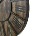 thumbnail image 5 of DecMode 36" Brown Wooden Wall Clock with Black Accents, 5 of 14
