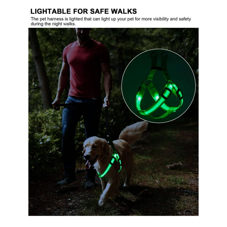 Led light hotsell dog harness walmart