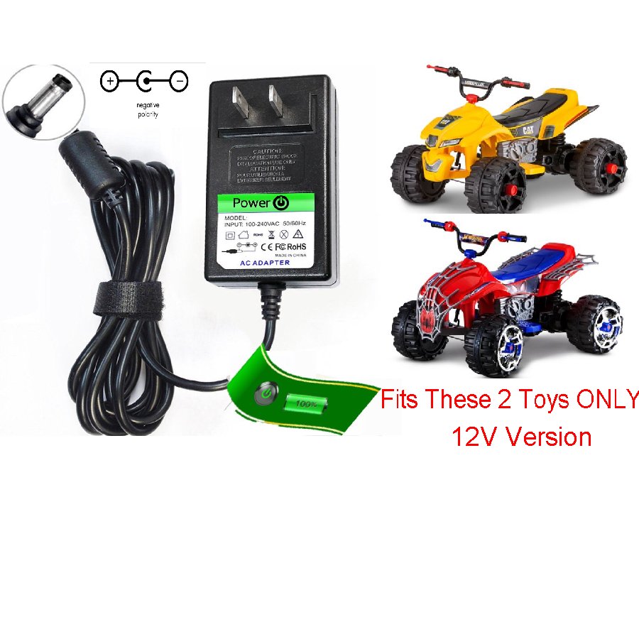 12V Circle Charger for Kid Trax 12 Volt Cat Spiderman ATV Four Wheeler