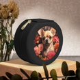 thumbnail image 6 of Yiaed Vintage Red Flower Chihuahua Print Travel Jewelry Case Bridesmaid Gift Boxes Jewelry Travel Organizer Small Round Jewelry Box Mini Storage-Black, 6 of 7