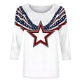 thumbnail image 4 of Mifsaly Independence Day T Shirt Women 3/4 Sleeve Crewneck Patriotic Shirts 4Th Of July Graphic Cotton Tee 2026 L, 4 of 5
