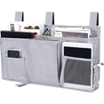 thumbnail image 1 of Gray Hanging Organizer Bed Storage Bag, Oxford Cloth Bedside Storage Pocket for Phone, Book, Magazines, Remote Control, 1 of 6