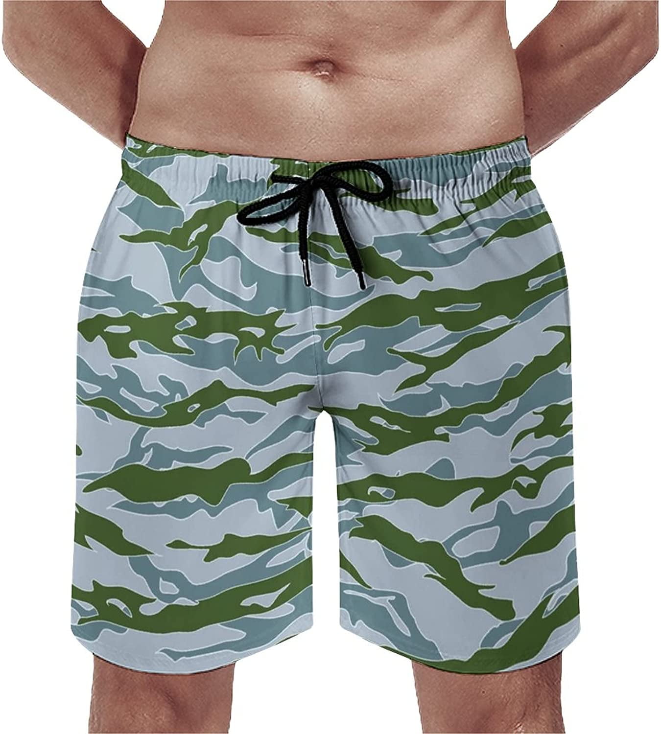 Striped Camo Swim Shorts