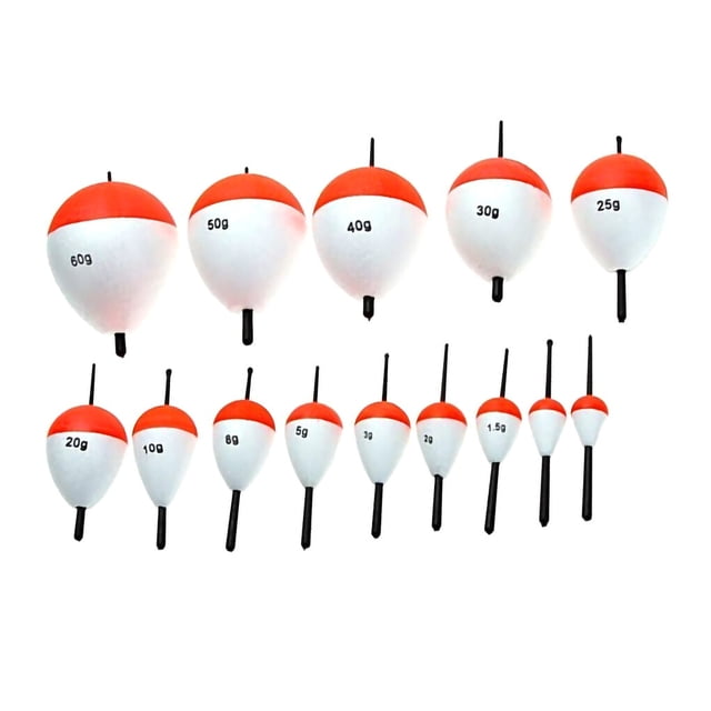 fastboy 1/2/3/5 14 Pcs Kit de Bobber de Pêche Mousse EPS Ovale Dérive Liège Bouées de Pêche Réutilisables 1PCS