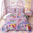 thumbnail image 2 of Manfei Cute Cartoon Daisy Quilt Full,Colorful Kawaii Schoolbag Full Bedspread Sets,3pcs,1 Coverlet and 2 Pillowcases, 2 of 7