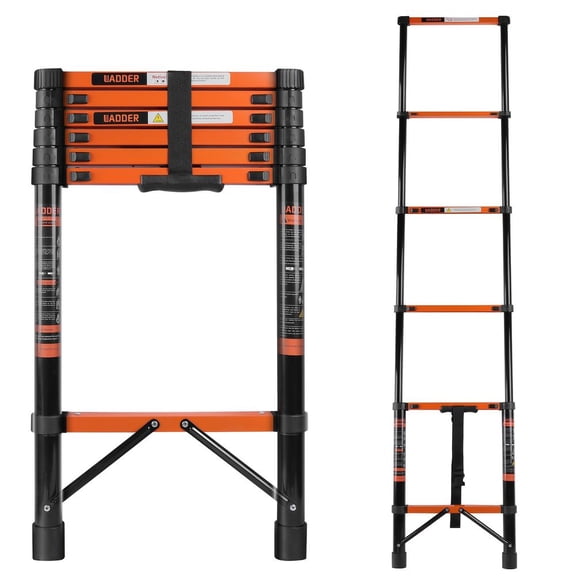 Telescopic Roof Ladder Heavy-Duty Stainless Steel 330 LBS Load Capacity