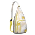 thumbnail image 1 of Vintage Floral Sling Backpack - Retro Daisy & White Blooms Pattern, Fashionable Multi-Functional Bag, 1 of 4