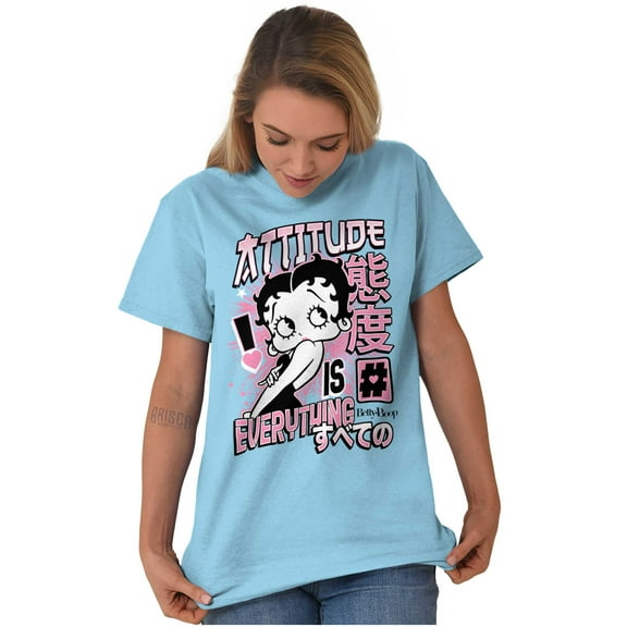 Betty Boop Kanji Hashtag Attitude Women's Graphic T Shirt Tees Brisco Brands S
