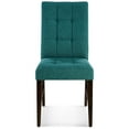 thumbnail image 6 of Tufted Side Dining Chair, Set of 2, Fabric, Wood, Teal Blue, Modern Contemporary Urban Design, Kitchen Room Cafe Bistro Restaurant Hospitality, 6 of 7