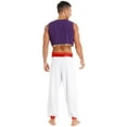 thumbnail image 3 of vastwit Men's Adult Arabian Prince Street Rat Outfits Open Front Cardigan with Pants Red 3XL, 3 of 6
