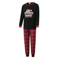 thumbnail image 3 of Elippeo Christmas Family Pajamas Matching Set, Long Sleeve Letters Print T-shirt with Plaid Pants Sleepwear Loungewear, 3 of 10