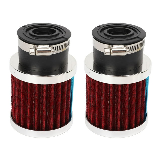 abrazaderas de filtro de aire para motocicleta en cono cónico redondo de alto flujo, protección del motor, limpiador de aire para boquilla de carburador de 28 mm a 48 mm, color rojo